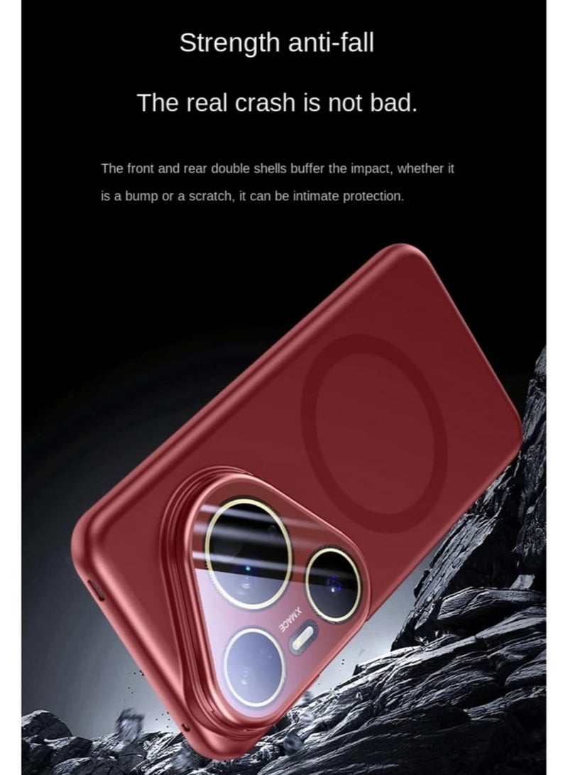 عام غطاء مغناطيسي لهواوي بورا 80 برو/برو+ 【يدعم الشحن اللاسلكي】 حامل كاميرا معدني مع فيلم عدسة، غلاف غير لامع صقيل صديق للبشرة مضاد للسقوط والصدمات. - Image 5