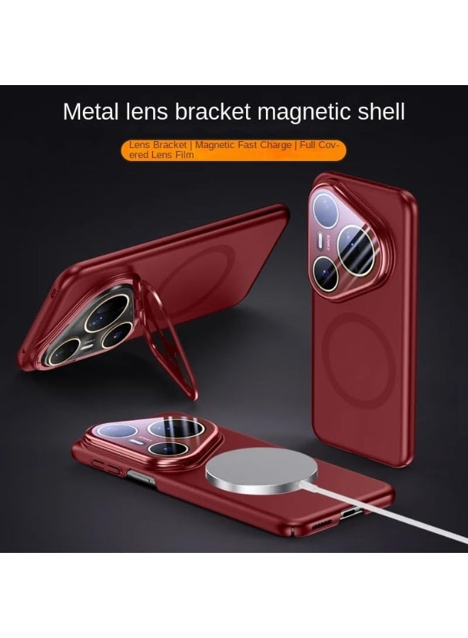 عام غطاء مغناطيسي لهواوي بورا 80 برو/برو+ 【يدعم الشحن اللاسلكي】 حامل كاميرا معدني مع فيلم عدسة، غلاف غير لامع صقيل صديق للبشرة مضاد للسقوط والصدمات. - Image 2