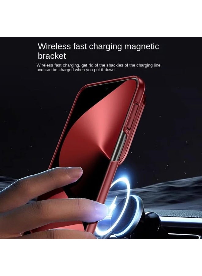 عام غطاء مغناطيسي لهواوي بورا 80 برو/برو+ 【يدعم الشحن اللاسلكي】 حامل كاميرا معدني مع فيلم عدسة، غلاف غير لامع صقيل صديق للبشرة مضاد للسقوط والصدمات. - Image 3