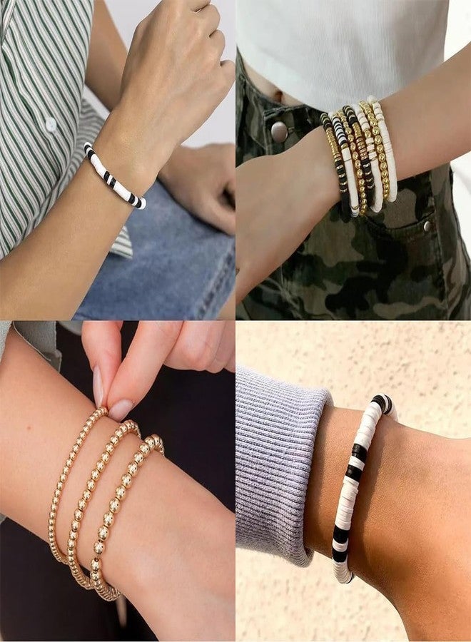 Dkriva مجموعة صنع الأساور Dkriva® DIY مع خرز من طين البوليمر، وخرز على شكل حروف، وقلادات ذهبية وفضية، ودلايات كريستالية، وخرز بألوان الماكارون، مجموعة حرف يدوية للبنات، مجموعة صنع مجوهرات للأطفال (ذهبي وفضي) - Image 5