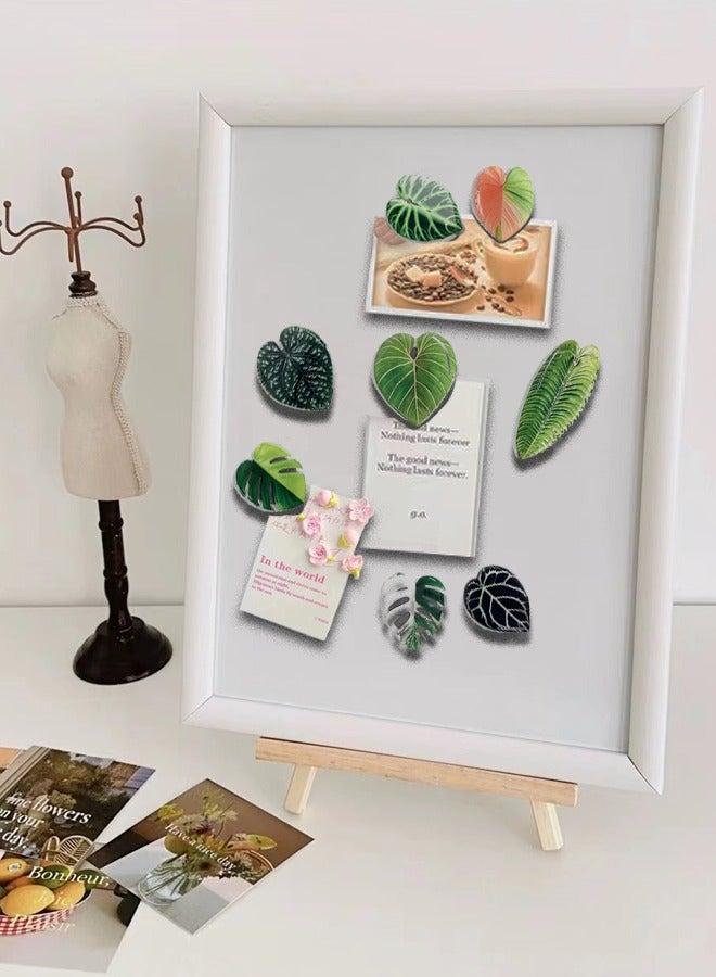 8pcs Resin Magnetic Fridge Stickers, Simulation Plant Leaf Pattern,Home Kitchen, School, Office, Car Decoration  - Image 3