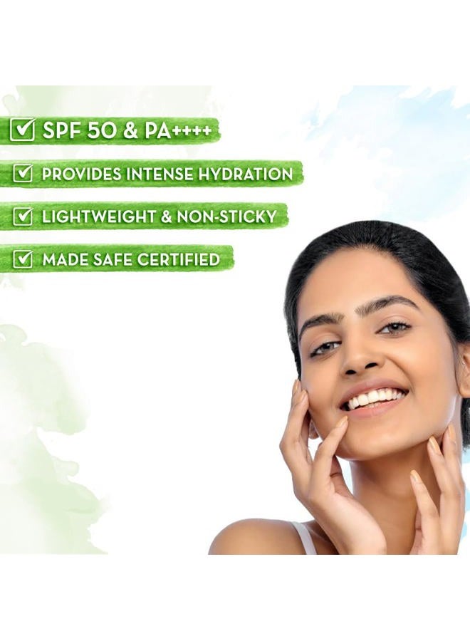 Mamaearth Mamaearth HydraGel Sunscreen | SPF 50 & PA++++ Sun Protection | Helps Fight UVA & UVB Rays with Aloe Vera & Raspberry | Hydrating & Lightweight Gel Based Lotion | 1.69 Fl Oz (50ml) - Image 3
