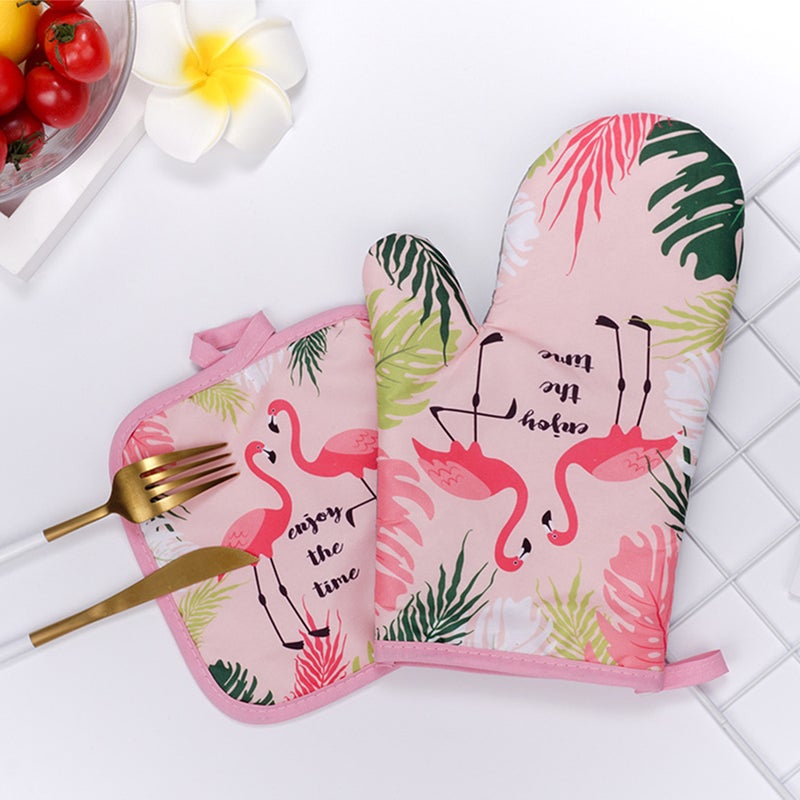2 Sets Oven Mitt Oven Cooking Glove And Pot Holder Cooking Bbq Pot Holder Supply - Image 1
