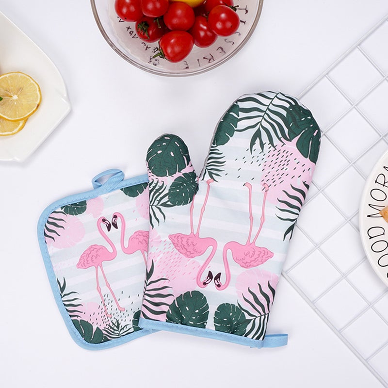 2 Sets Oven Mitt Oven Cooking Glove And Pot Holder Cooking Bbq Pot Holder Supply - Image 5