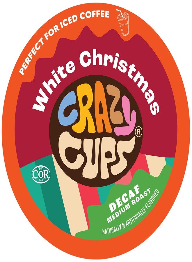 Crazy Cups Decaf White Christmas Flavored Coffee Pods, Decaf Holiday Coffee, Single Serve for Keurig K Cups Machines, Medium Roast, 22 Count - Image 1