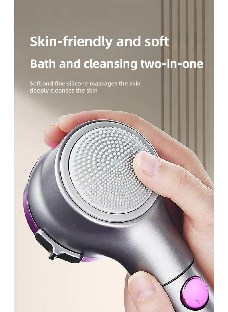 رأس دش يدوي عالي الضغط مع تدليك للظهر، أوضاع رش متعددة، خرطوم وحامل قابل للتعديل، مفتاح يعمل بلمسة واحدة لتنظيف الحوض والبلاط والحيوانات الأليفة - Image 3