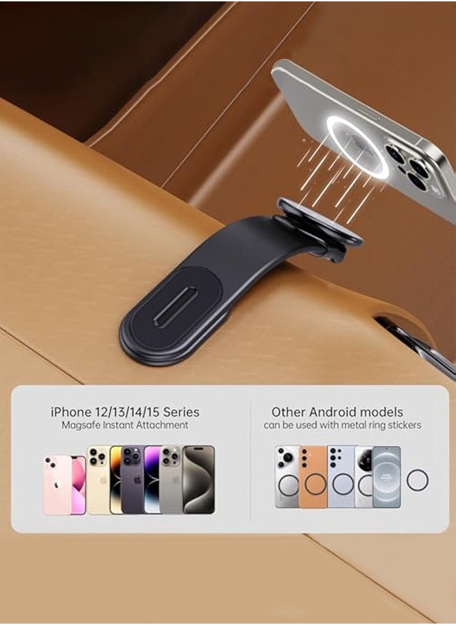 Magnetic Car Phone Holder - Compatible with iPhone 15 Pro Max/15 Pro/15 Plus - Flexible Titanium Alloy Arm - Mounts on All Dashboards and Windshields - Model C02