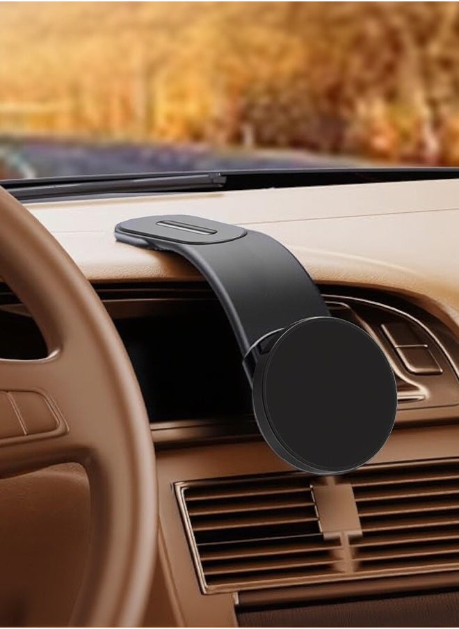 Magnetic Car Phone Holder - Compatible with iPhone 15 Pro Max/15 Pro/15 Plus - Flexible Titanium Alloy Arm - Mounts on All Dashboards and Windshields - Model C02