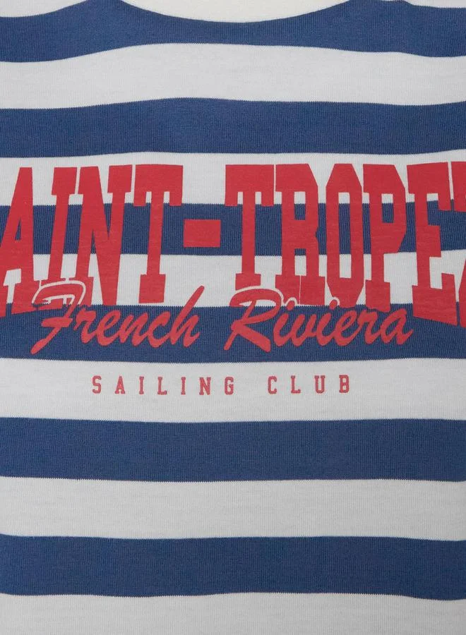 Splash FAV Cotton T shirt with Stripes