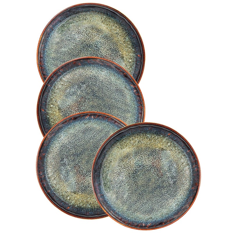 jinsongdafa Ceramic Dinner Plates Dish SetSet of 4for Lunch snacks Microwave Oven  Dishwasher SafeScratch ResistantDinnerware Kitchen Porcelain Serving Dishes 10 Inch Round