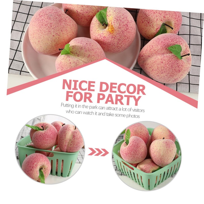 Lifelike Artificial Peach Decorations 10PCS For Table Centerpiece Fruit Photography Props - Image 5