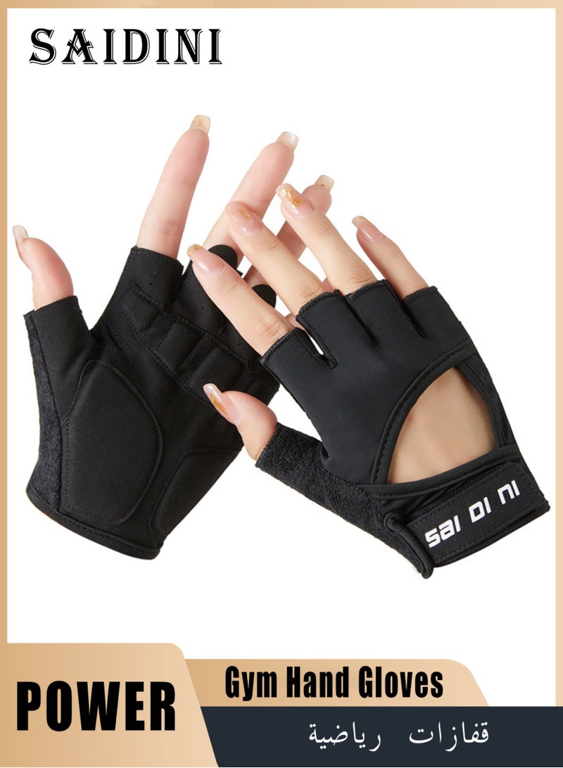 SAIDINI Gym Hand Gloves with Anti-skid and Wear-resistant, Comfortable Exercise Gloves and Breathable Gym Gloves Weight Lifting Gloves, Black - Image 1