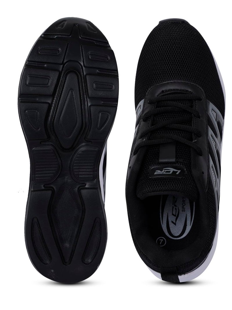 Lancer Mens LEVEL-7BLK-DGR Black Running Shoe, 8 - Image 4