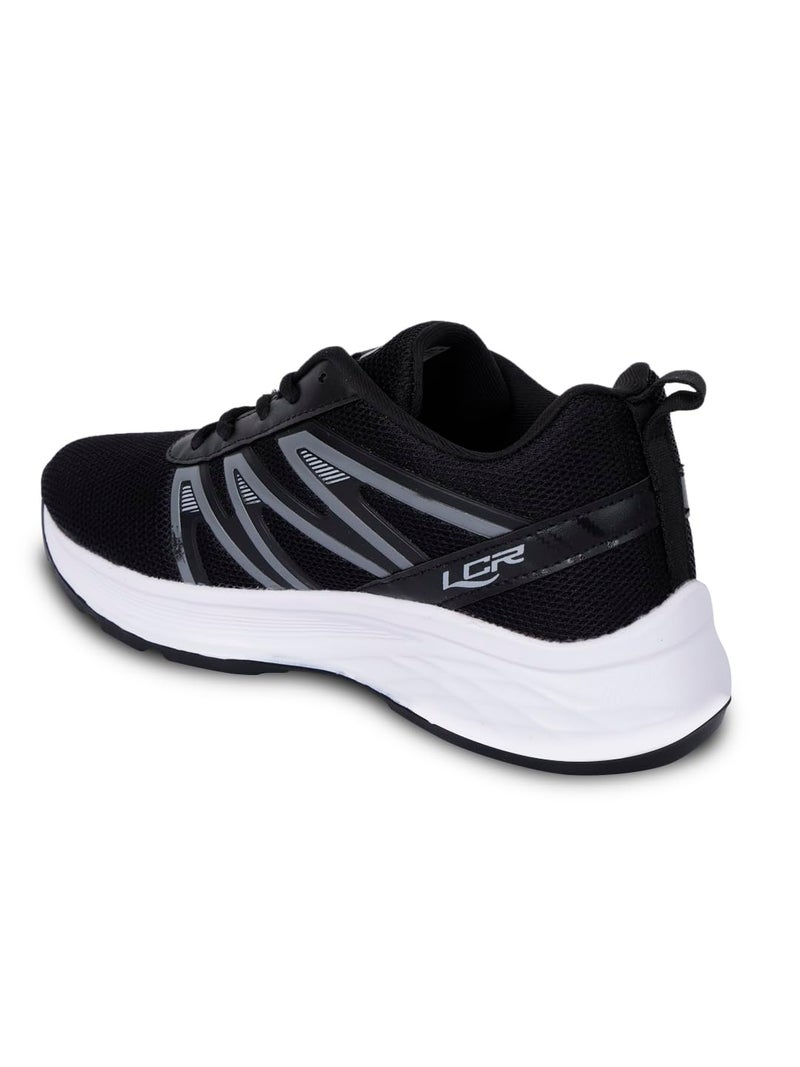 Lancer Mens LEVEL-7BLK-DGR Black Running Shoe, 8 - Image 3