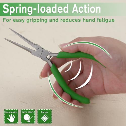 SPEEDWOX Mini Needle Nose Pliers Thin Serrated Jaw 4-1/2 Inches Small Long Nose Pliers Micro Precision Wire Looping Fine Chain Nose Plier Professional Jewelry Making Tool Beading Hobby Craft Supplies - Image 5