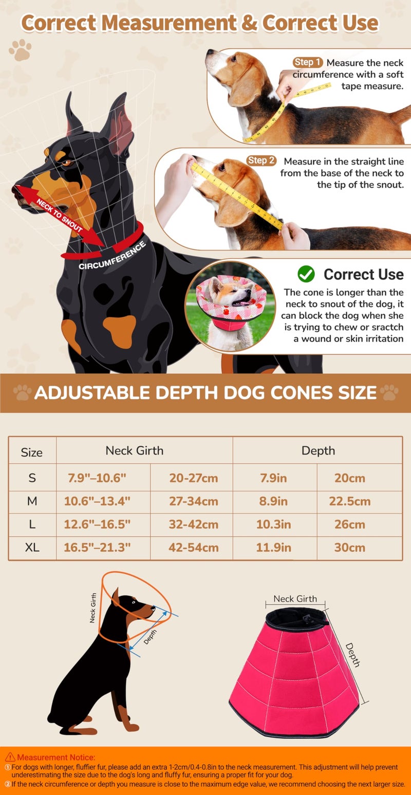 ipetstation Soft Dog Cone Collar After Surgery: Adjustable Long Foldable Comfy Recovery Shame Elizabethan Stop Licking Small Medium Large Dogs (Red, S) - Image 5