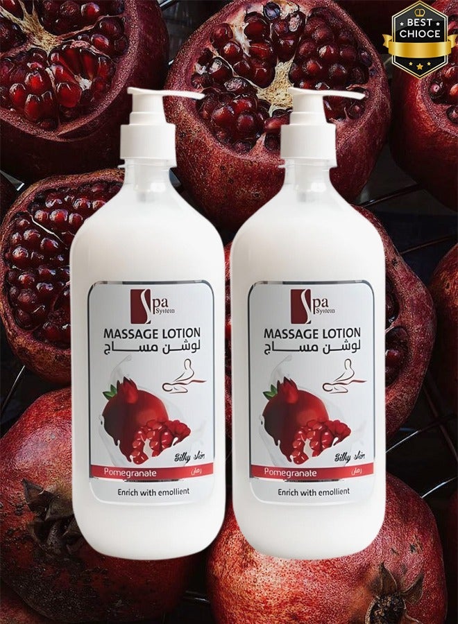 Spa System 2 Pieces Massage Lotion Pomegranate Enrich With Emolient - Image 1