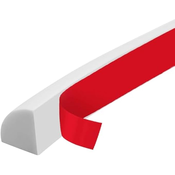 118 INCH FLEXIBLE QUARTER ROUND MOLDING, PEEL AND STICK RUBBER TRIM WATERPROOF BENDABLE MOLDING, SELF-ADHESIVE EDGE TRIM FOR WALL EDGE CORNER/STAIRCASE CABINET EDGE - Image 3