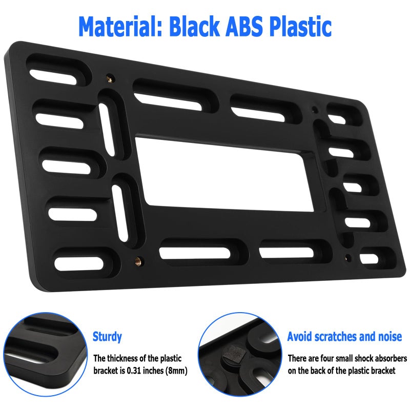 ZXFOOG Front License Plate Bracket for Hyundai and Kia 2000-2023, Front Bumper License Plate Mounting Kit, 2 Drill Holes Car Tag Holder with Screw Bolt Caps - Image 3