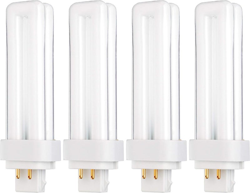KOR كورس عبوة من 4 لمبات فلورسنت مزدوجة 13 واط قاعدة G24Q1 4 دبابيس 4100K أبيض بارد - Image 1