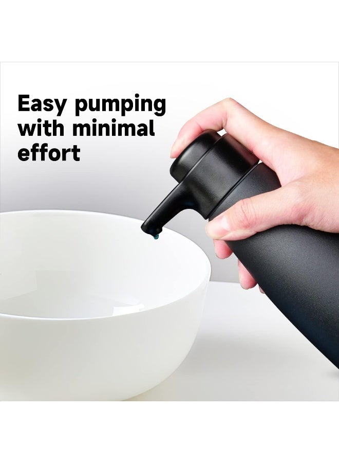 AIKE 15oz Soap Dispenser Manual Pump, Stainless Steel Washing up Liquid Dispenser for Kitchen Dish Matte Black - Image 3