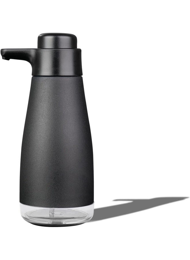 AIKE 15oz Soap Dispenser Manual Pump, Stainless Steel Washing up Liquid Dispenser for Kitchen Dish Matte Black - Image 1