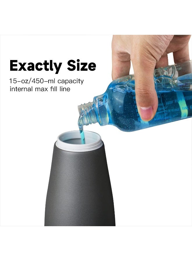 AIKE 15oz Soap Dispenser Manual Pump, Stainless Steel Washing up Liquid Dispenser for Kitchen Dish Matte Black - Image 4