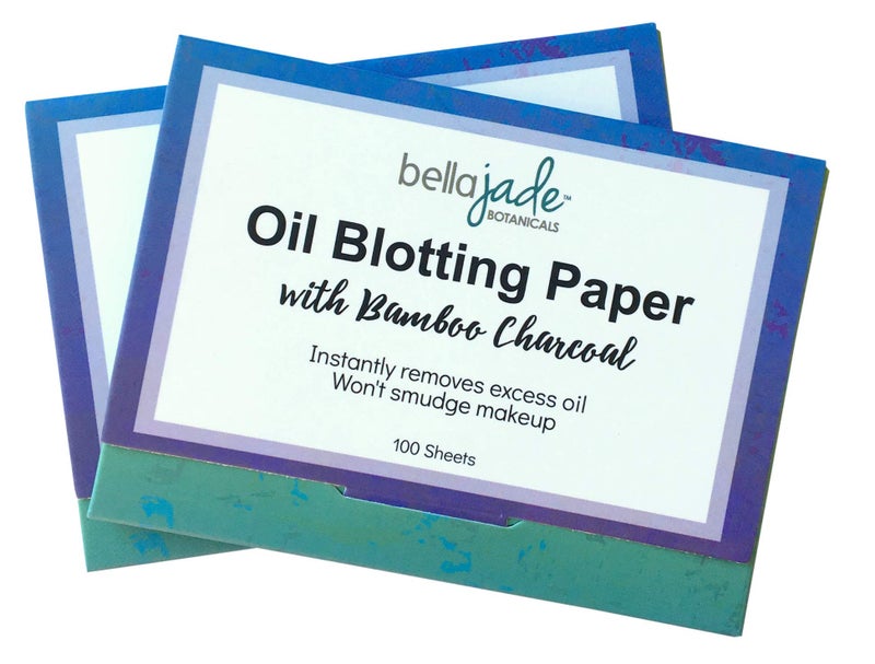 Bella Jade Oil Blotting Paper Sheets – Instantly Absorbs Excess Oil and Shine from Face without Smudging Makeup – Large size, 200 Tissues … (charcoal) - Image 1