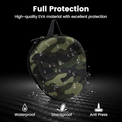 GadgetBite Headphone Carrying EVA Case Earpads Storage Bag Headphone Pouch Portable Anti-Pressure Compatible with Boat 550/Sony WH C510/Flix X1/Sony CH710n/Hyperx Cloud Cases (Army Green) - Image 4