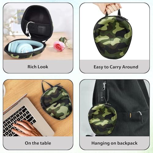 GadgetBite Headphone Carrying EVA Case Earpads Storage Bag Headphone Pouch Portable Anti-Pressure Compatible with Boat 550/Sony WH C510/Flix X1/Sony CH710n/Hyperx Cloud Cases (Army Green) - Image 5