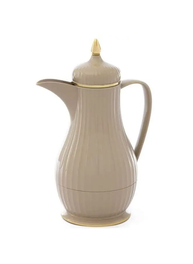 Alsaif Gallery Tamim Dallah 2 Light Brown 0.35 Liter with Golden Line 