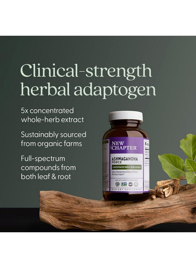 New Chapter Organic Ashwagandha Supplement, One Capsule a Day of Adaptogens for Stress Relief, Mood Support, & Energy, Vegan, 60 Count - Image 4