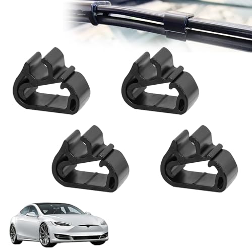 Kamrexi 4Pcs Wiper Washer Hose Retention Clips Compatible with Tesla Model 3 and Y UV Weather Resistance Fit for All Years Buckle Fastener Holder 20162025 - Image 1