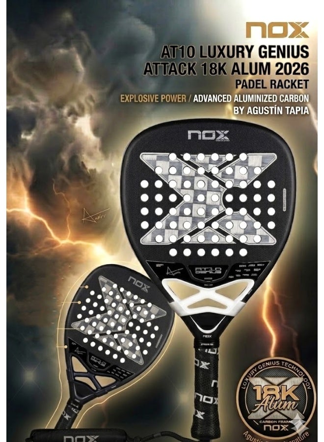 NOX AT10 Luxury Genius Attack 18K Alum 2026 – 4 1/8” Grip, Diamond Shape, Maximum Power & Pro-Level Spin - Image 1
