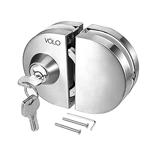 Volo Glass Door Lock | one Side Key, one Side knob, Stainless-Steel (Glass to Glass Door Lock) - Silver - Image 1