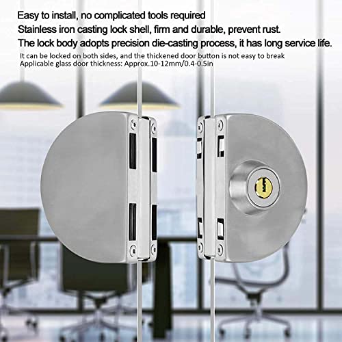 Volo Glass Door Lock | one Side Key, one Side knob, Stainless-Steel (Glass to Glass Door Lock) - Silver - Image 5