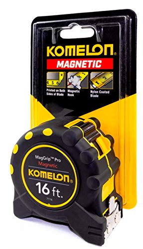 Komelon 7116; 16' x 1" Magnetic MagGrip Pro Tape Measure, Yellow/Black, 16ft - Blade - Image 2