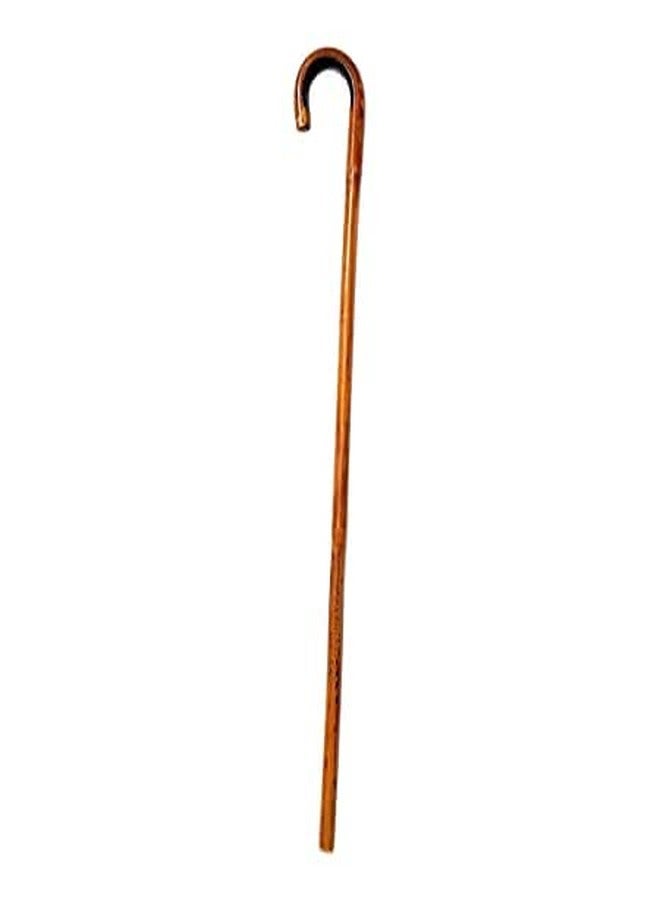 PPS Textiles Curved Strong Wooden Walking Stick with Rubber Support, Traditional Style Walking Stick for Men and Women, One Spare Free Rubber Support - Image 1
