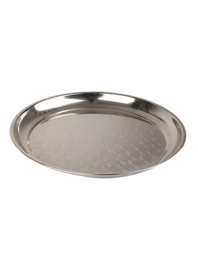 لوحة العشاء الجولة الفولاذ المقاوم للصدأ 40 سم