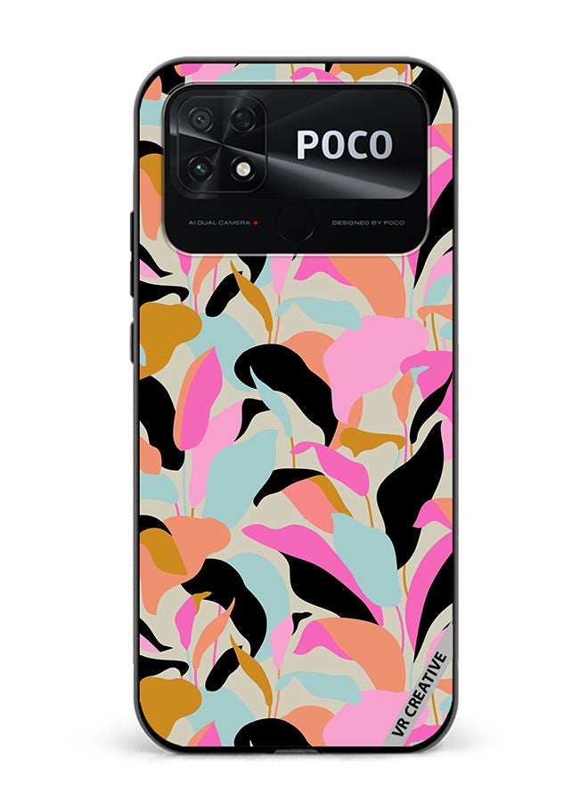 VR CREATIVE Protective Case Cover For Xiaomi Poco C40 Elegant Botanical Leaves Abstract Seamless Pattern Design Multicolour - Image 1
