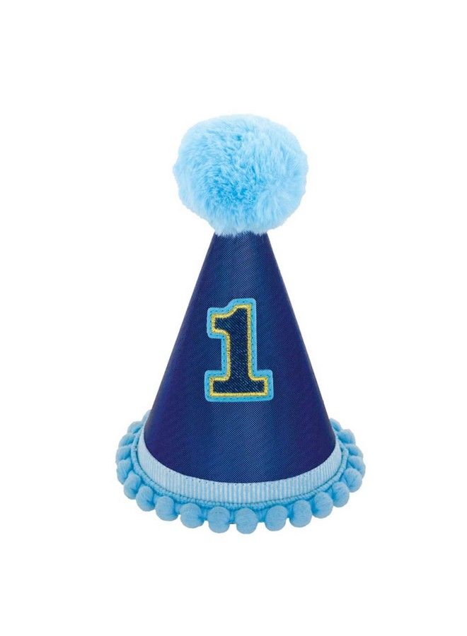 Amscan Baby Boy 1St Birthday Pom Pom Party Hat ; Blue ; 1 Pc - Image 1
