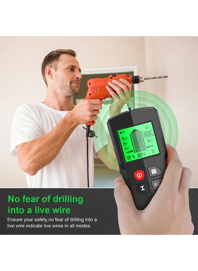 Black 5 In 1 Multifunctional Wall Scanner With LCD Display AC Cable And Metal Locator - Image 3