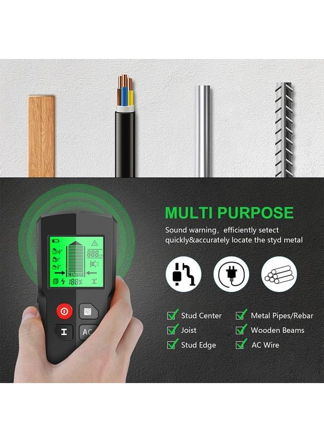 Black 5 In 1 Multifunctional Wall Scanner With LCD Display AC Cable And Metal Locator - Image 5