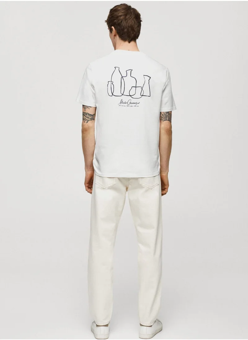 Mango Man Graphic Crew Neck T-Shirt