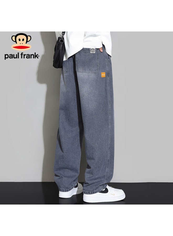 Paul Frank Paul Frank Men's Spring Casual Jeans Men's Loose Straight Wide Leg Pants Men's Pants Cement Gray Xl  - Image 1