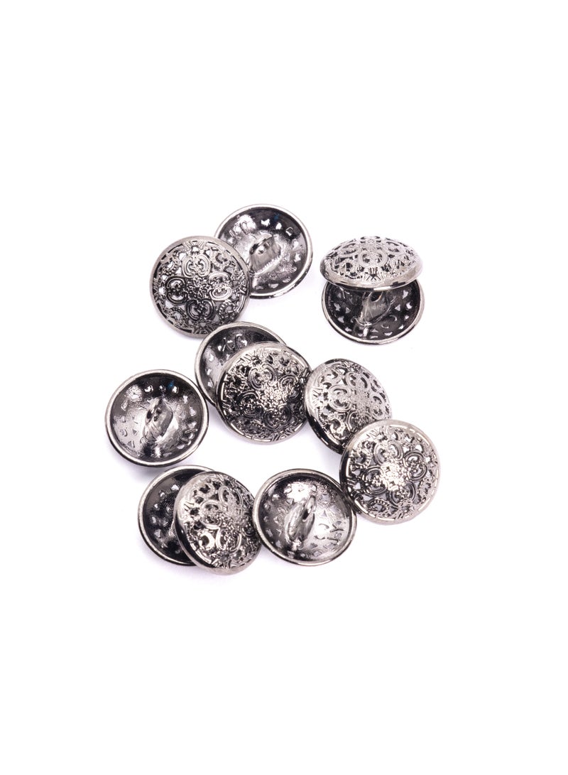 26pcs 3 sizes Round Shape Sewing Metal Button. (Black Color)  - Image 2