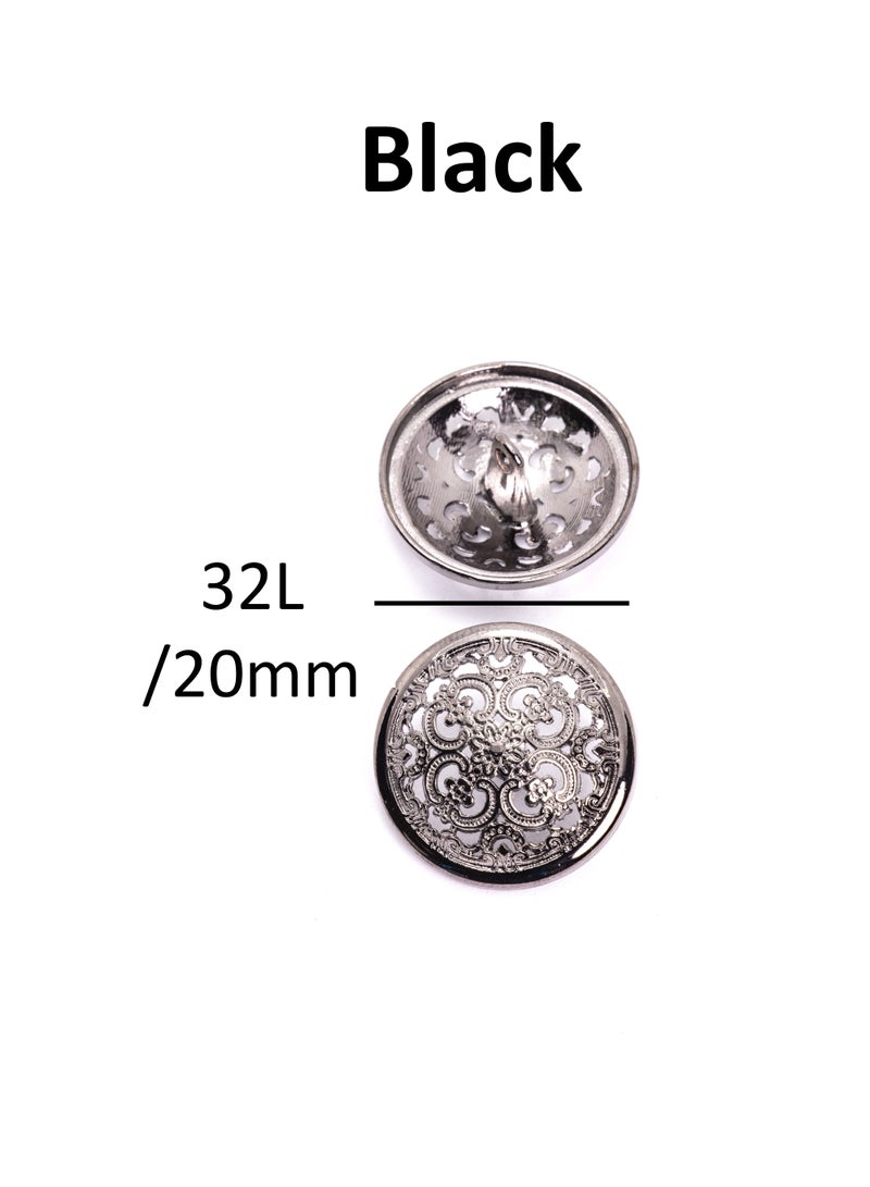 26pcs 3 sizes Round Shape Sewing Metal Button. (Black Color)  - Image 4