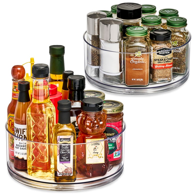 Sorbus 9 Inch Clear Lazy Susan Organizer Turntable Organizer for Spice Organization for Cabinet Lazy Susan Turntable for Kitchen Home Office Closet Classroom Laundry Room Organization 2Pack