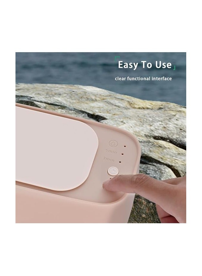 AROAQ Ultrasonic Jewelry Cleaner Machine Portable Professional Jewelry Cleaner Box for All Women's Jewelry Gold Silver Eyeglasses Watches Rings Denture Cleaning, Beige - Image 2