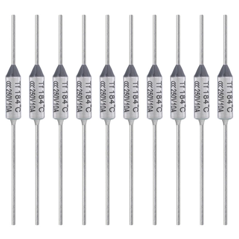 ALLECIN 10PCS 184 Degrees Celsius Thermal Fuse 10A 250V AEC184E Temperature Fuses Cutoffs 10Amp 250Volt 184℃ Fusible - Image 5